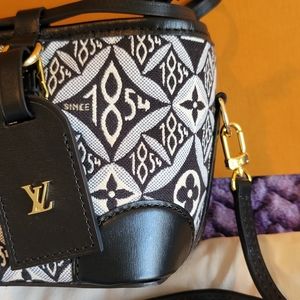 Gray Louis Vuitton Monogram Jacquard Since 1854 Nano Noe Bucket